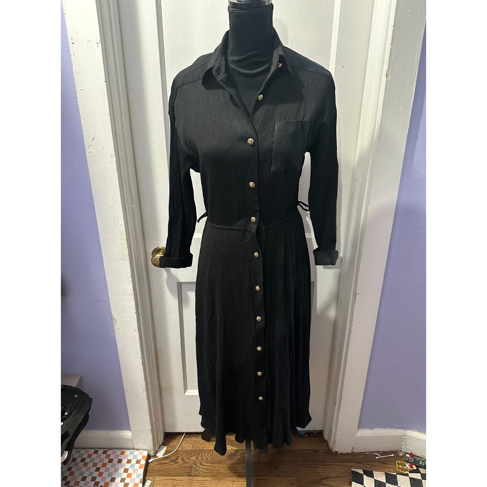 Breli Originals Vintage Black Button Down‎ Dress in 10